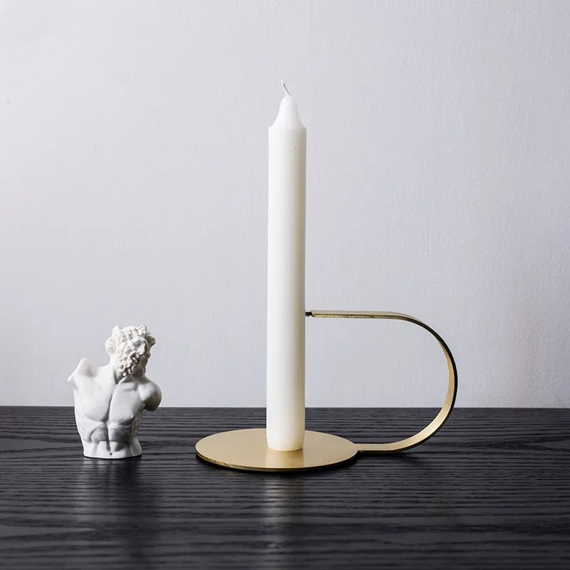 Wax Gold Brass Candlestick Candle Holder for Home Decor Black Antique Brass Candleholder