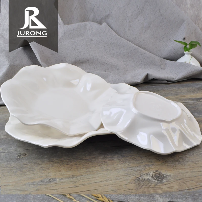 New product ruffle round white cheap charger canape restaurant melamine salad plate
