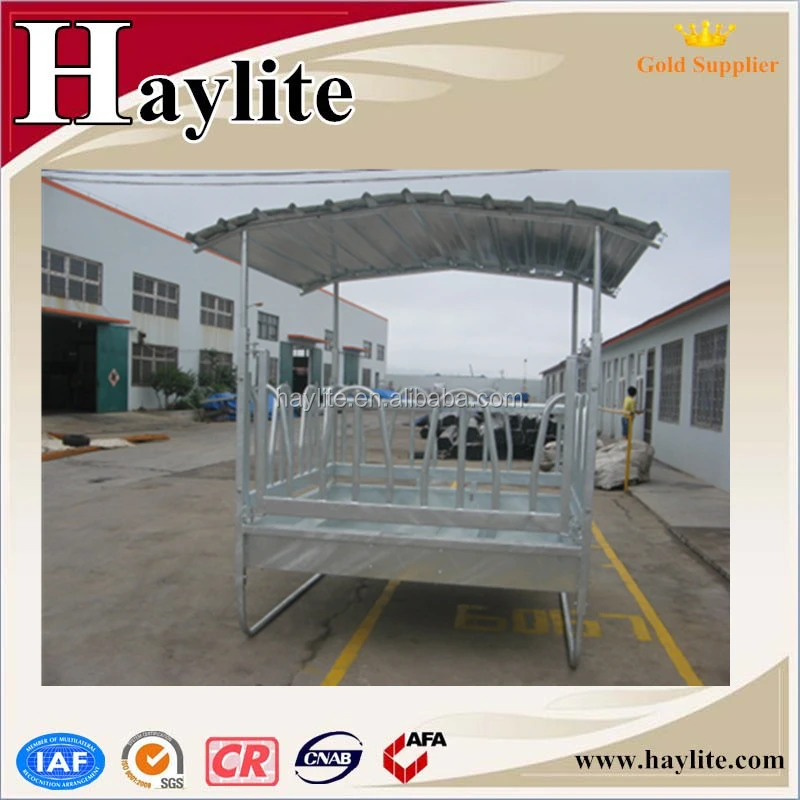 Livestock hay feeder for cattle and horse,corral feeder with roof