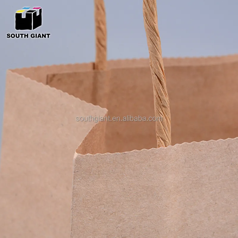 
Recycle Craft Kraft Shopping Retail Take Away Paper Brown Bag with Logos 