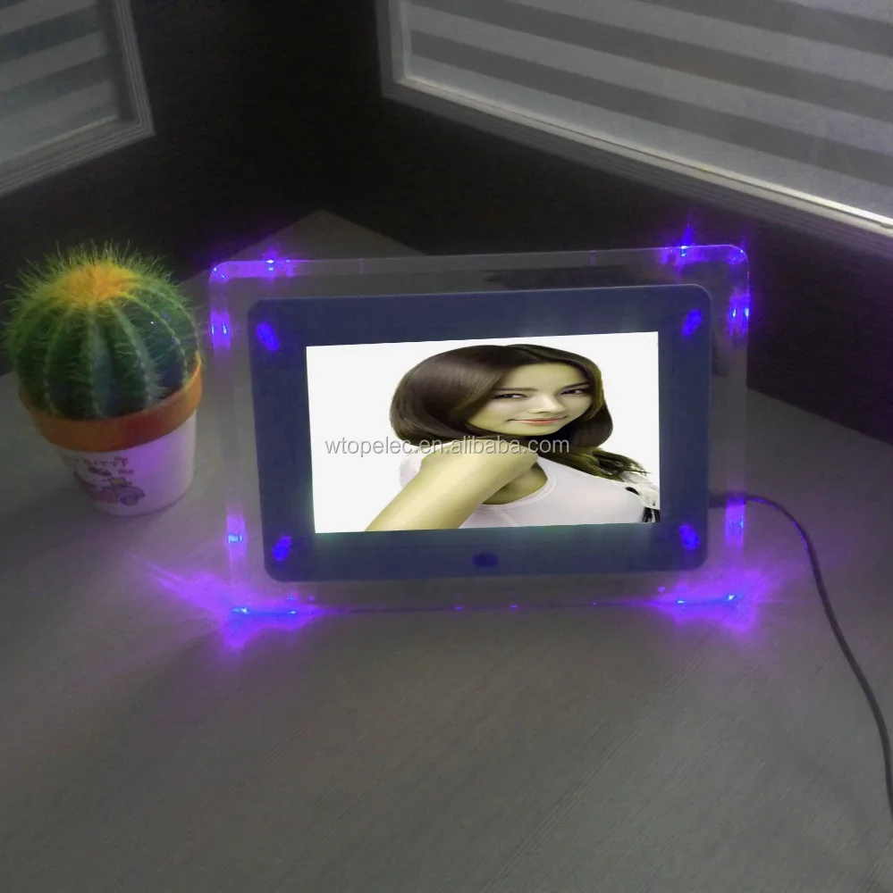 small size high resolution 7 inch LED digital photo frame digital wedding album