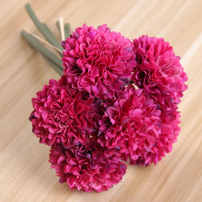Artificial 6 head silk chrysanthemum flower bouquet