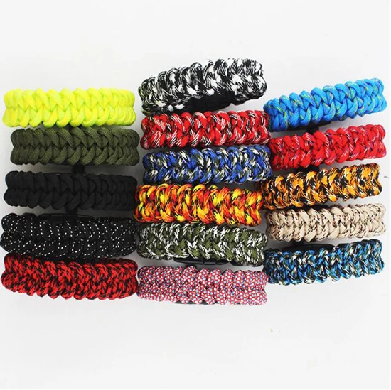 outdoor survival 550 paracord bracelet with fire starter compass emergency flint bracelet compass 2.8Meter