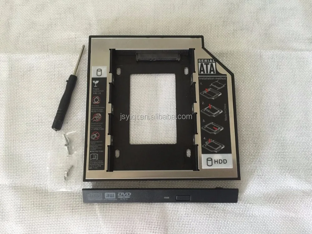 
SATA Second Hard Drive Caddy HDD bracket Case HDD carrier 2 HDD/SSD Caddy Adapter for notebook SATA 9.5 mm drive bay CD/DVD 