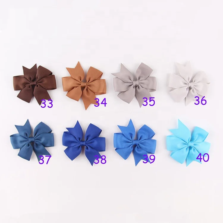 
Factory price Ribbed fishtail spring women s hair accessories 40 colors bow hair pin kids 