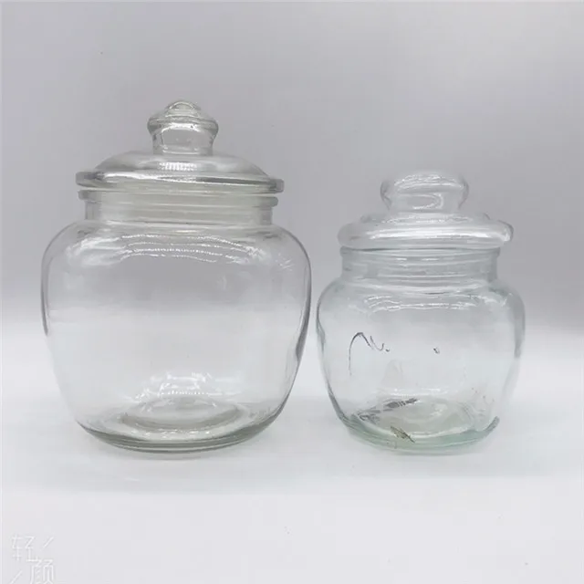 1300ml 550ml jarras de vidrio Food storage bottle Glass cover storage tank