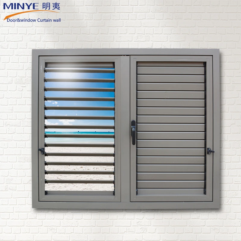 china top high quality aluminum profile with crank devices shutter louver window