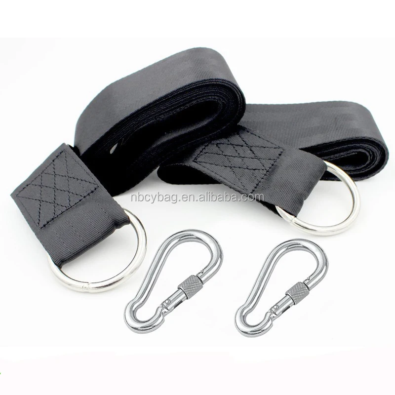 Tree Swing Straps Hanging Kit -Install 2 Straps in Minutes with Stainless Steel Carabiner Hook