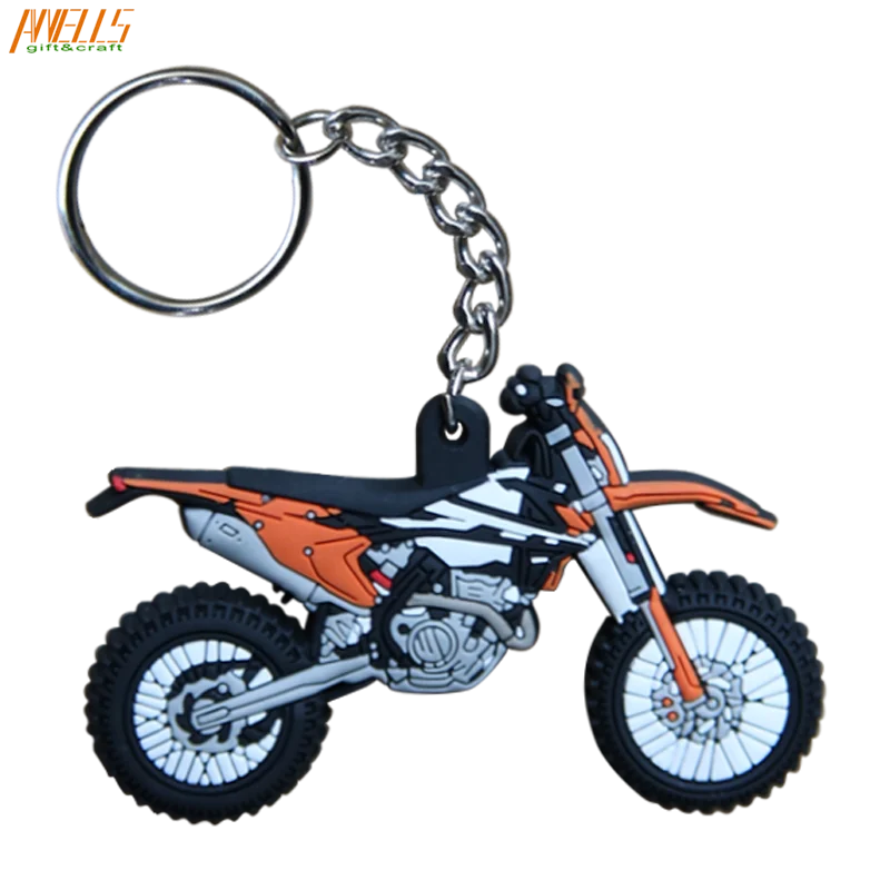 Motorcycle Model Cool Rubber Keyring Motorbike Racing Car Keychain 3D PVC