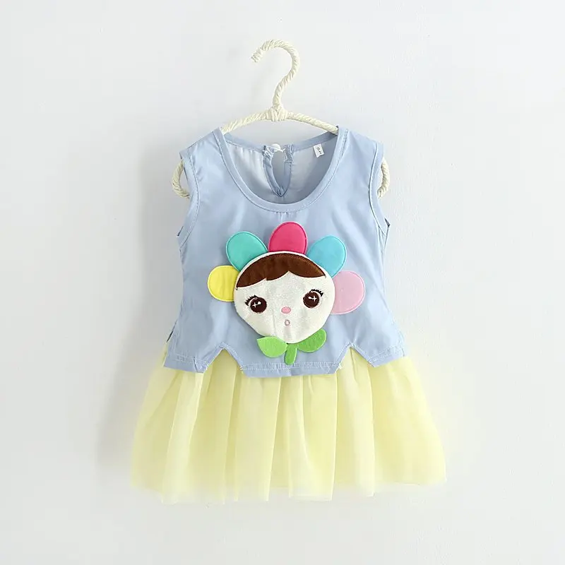 Baby Kids Girls font b Dress b font Princess Party Denim Tulle Lace Gown font b