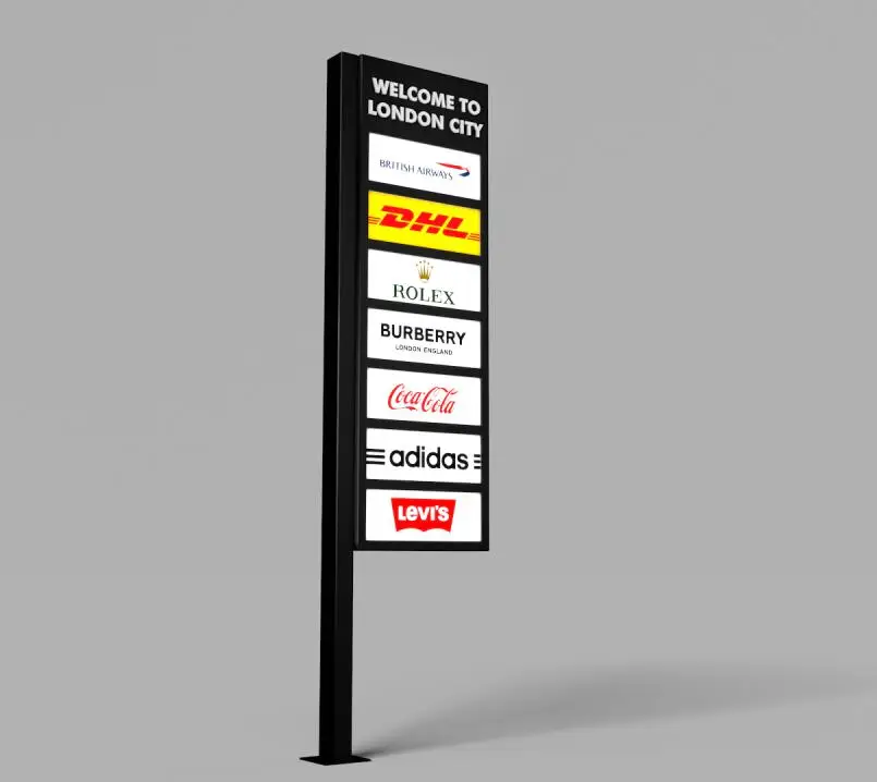 City Project Wholesale Outdoor Street Furniture Digital Double Sided Mega Signs Billboard With Unipole Light Box