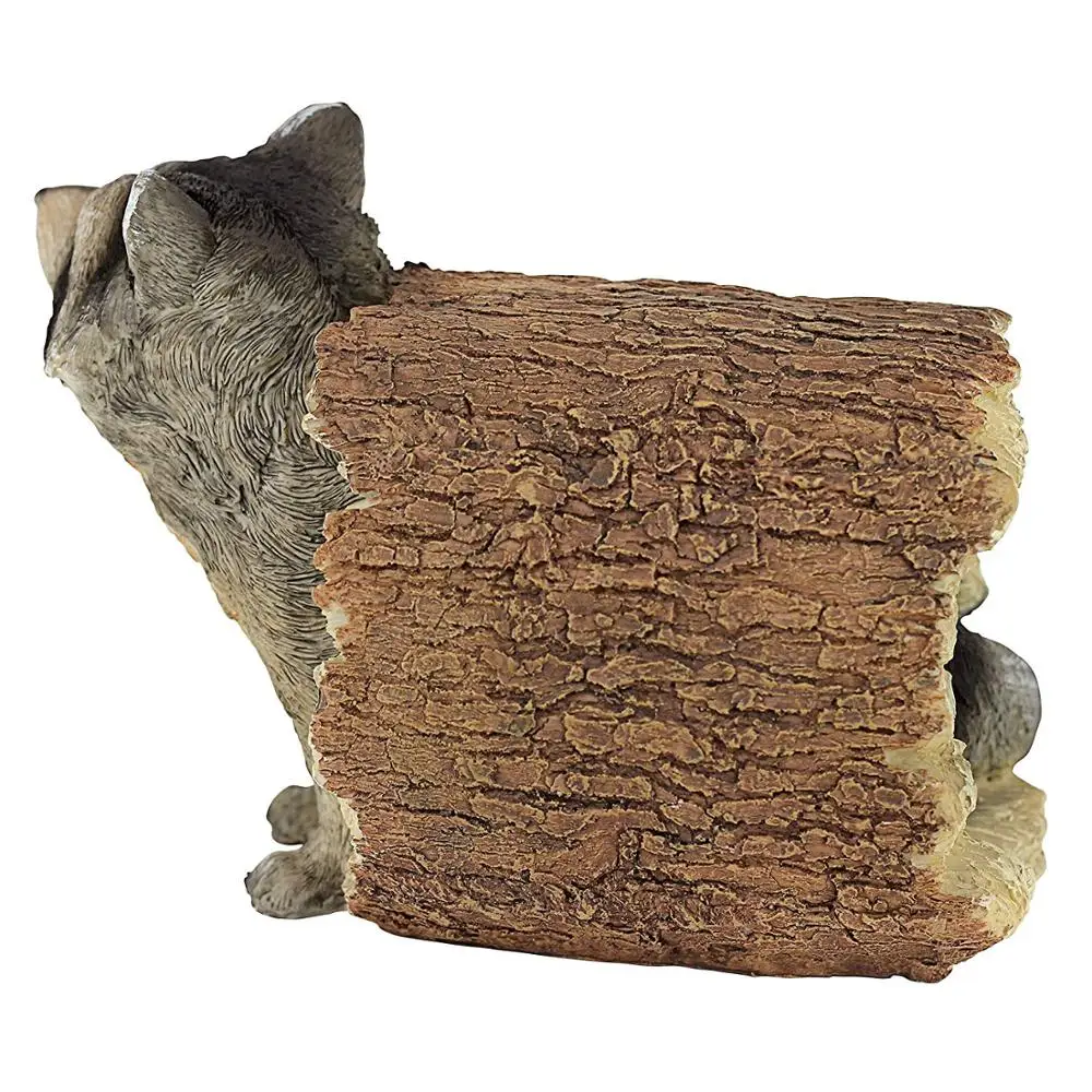 Lovely Brown Raccoon Animal Statue Polyresin Stone Figurine Garden Decoration Resin