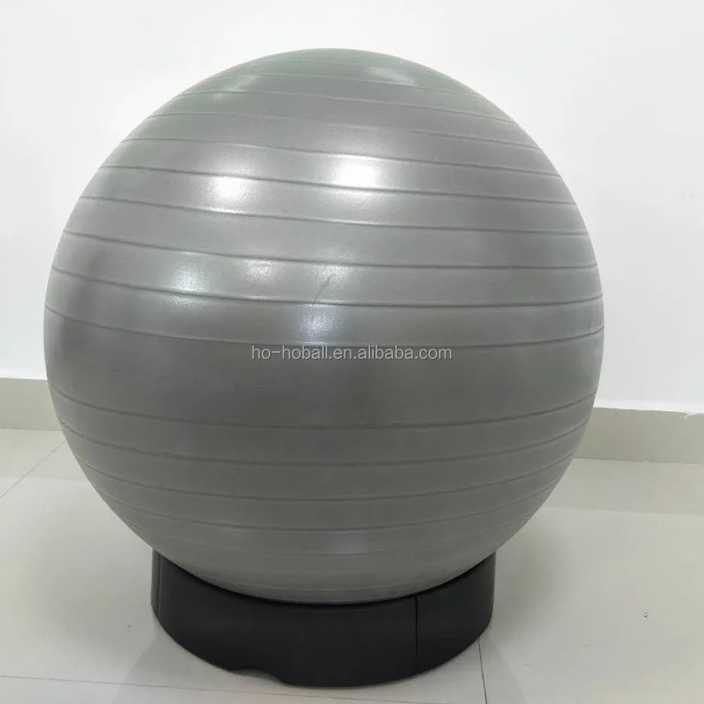Anti-burst and slip resistant exercise ball with stability base