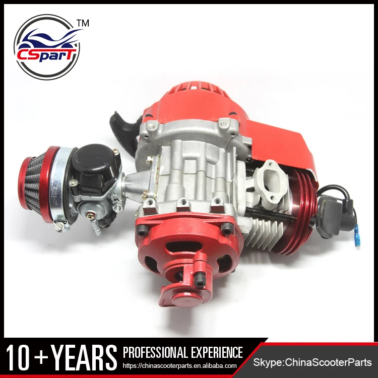 Racing 49CC Gasoline Engine Alu Pull Start 15MM Carburetor CNC head Air filter Mini Moto Pocket ATV Quad Buggy Dirt Pit Bike Red