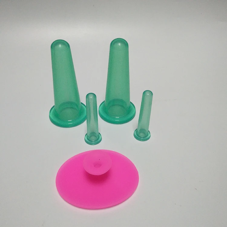 Beauty Skin Care Set of 4pcs Silicone Cupping Tools For Deep Face And Neck Facial Lifting