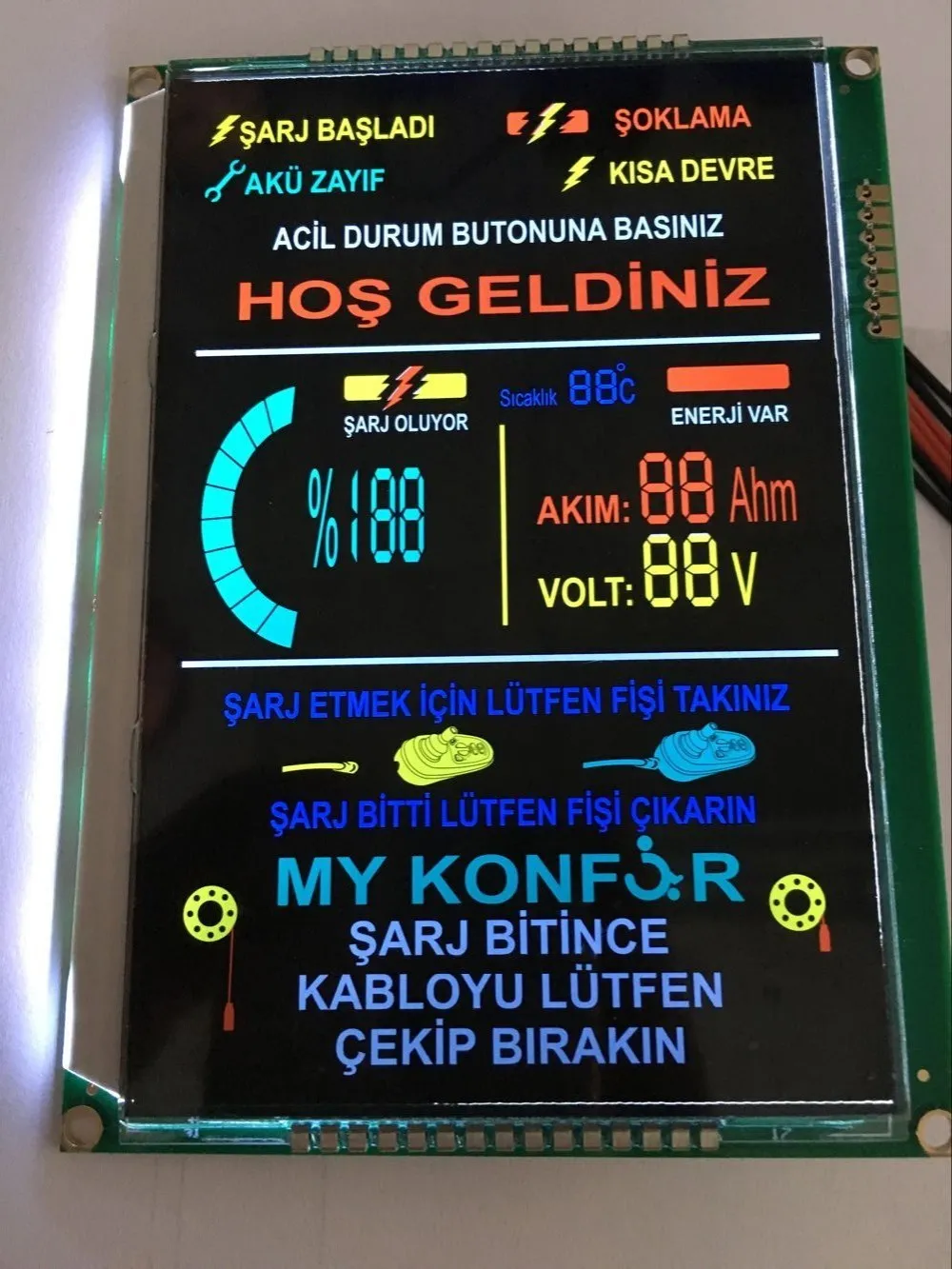 
16x2 lcd display 4 digit segment custom TN LCD display screen 