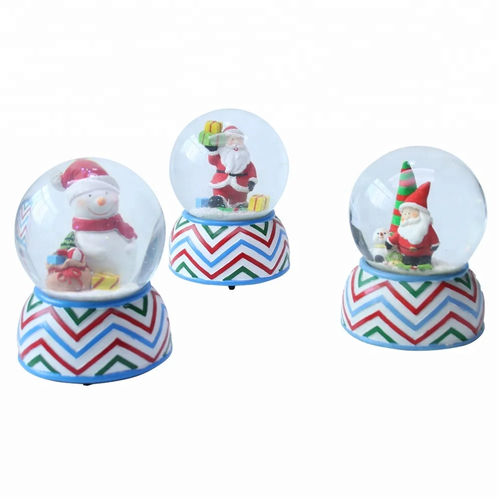 Polyresin Souvenirs Custom Snowglobe Bulk Christmas Glass Snow Ball Music Box