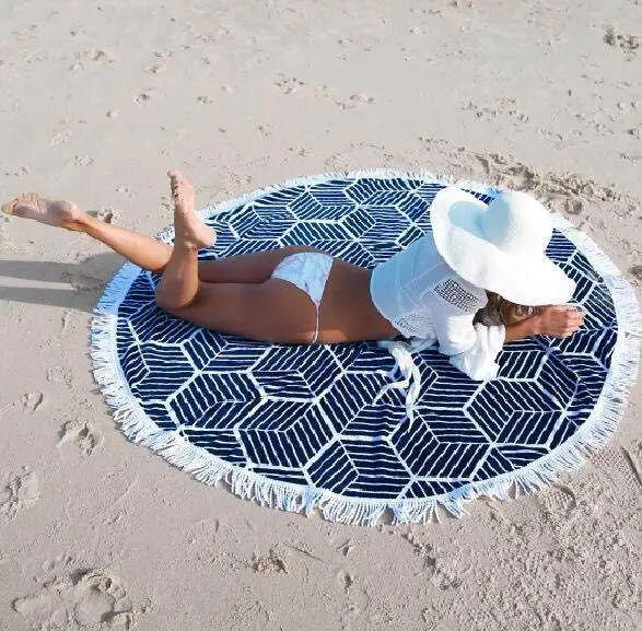 Australian And Indian Sand Proof Shark Striped Microfiber Towelie Boho Strip Beach Towel