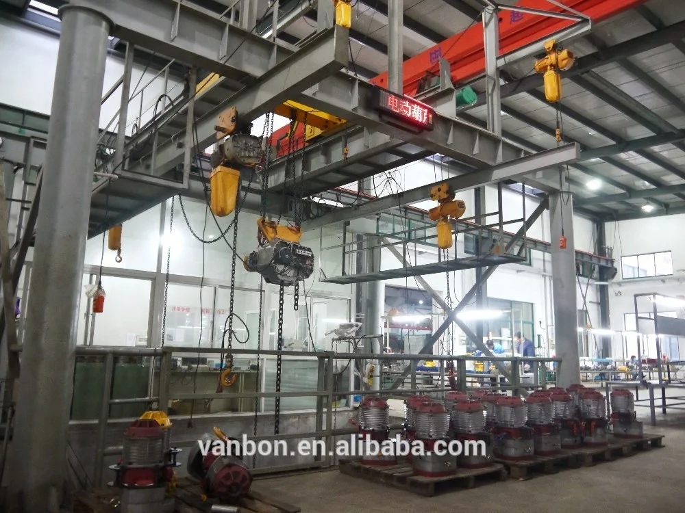 Vanbon 3 ton  hook fixed type three chain falls electric chain hoist manufacturer