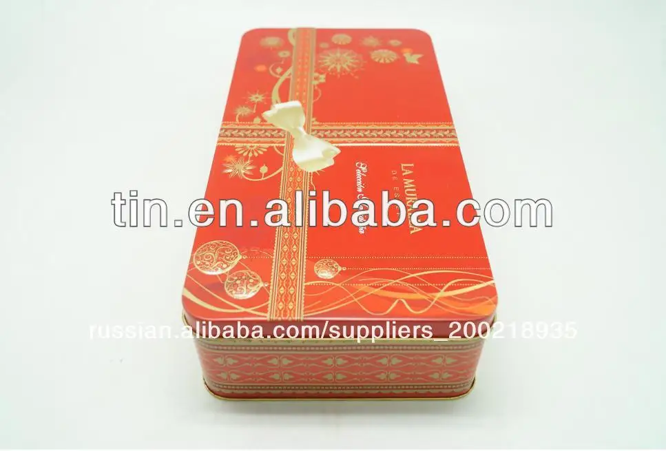 красная прямоугольная конфеты металлический жестяной коробки