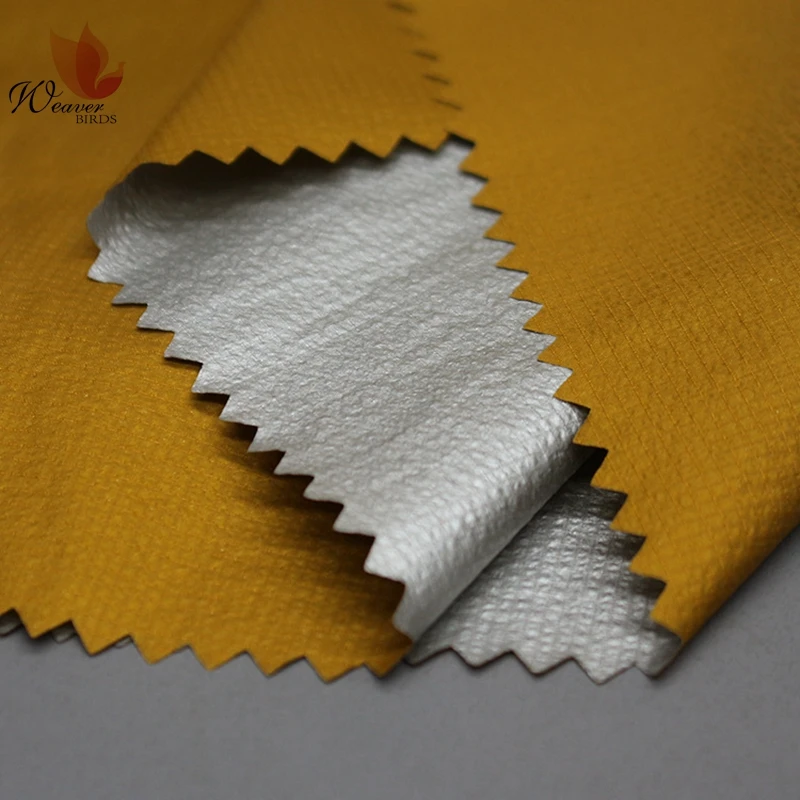 Nylon Bubble Plaid 20D Water Vapour Permeability Coated Silver Lamination 3K/3K Waterproof/Breathable Windbreaker Fabric