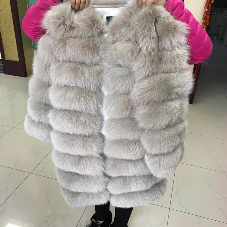 Fashion Beautiful Wholesale Custom Fur Coat Colorful Women Winter Warm Natural Removable Real Fox Fur Coat