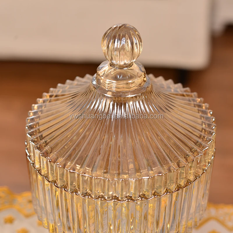 Creative European Style Crystal Glass Candy Jar For Wedding Centerpiece Decorative