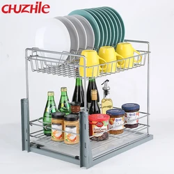 Metal Iron 2 Tier Kitchen Knife Rest Chopsticks Barrel And Dish Racks Cabinet Drawer Basket