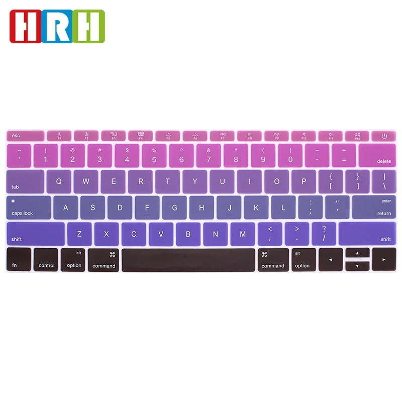 English Rainbow Keyboard Cover Silicone Skin for A1708 US Keyboard