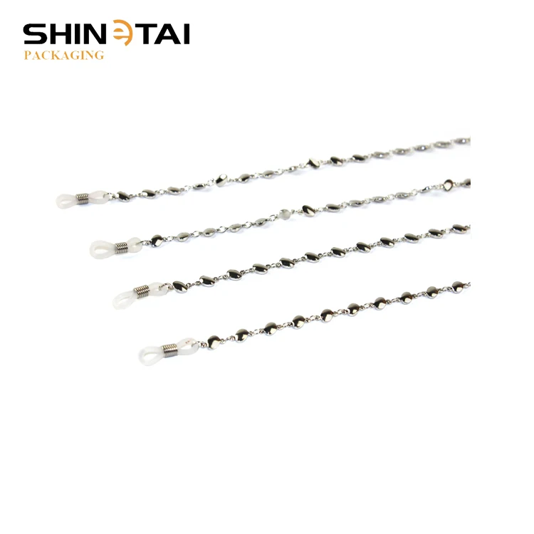 SHINETAI hot sale Silver Beaded Strap Rope Stainless Steel Metal Eyewear Accessory Cord Holder Sun Glasses Chain