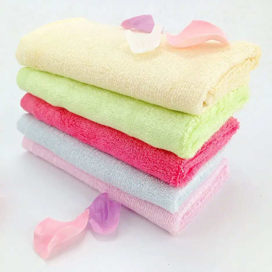 Супер мягкий натурального органического бамбука 10x10 Детские мочалки полотенце