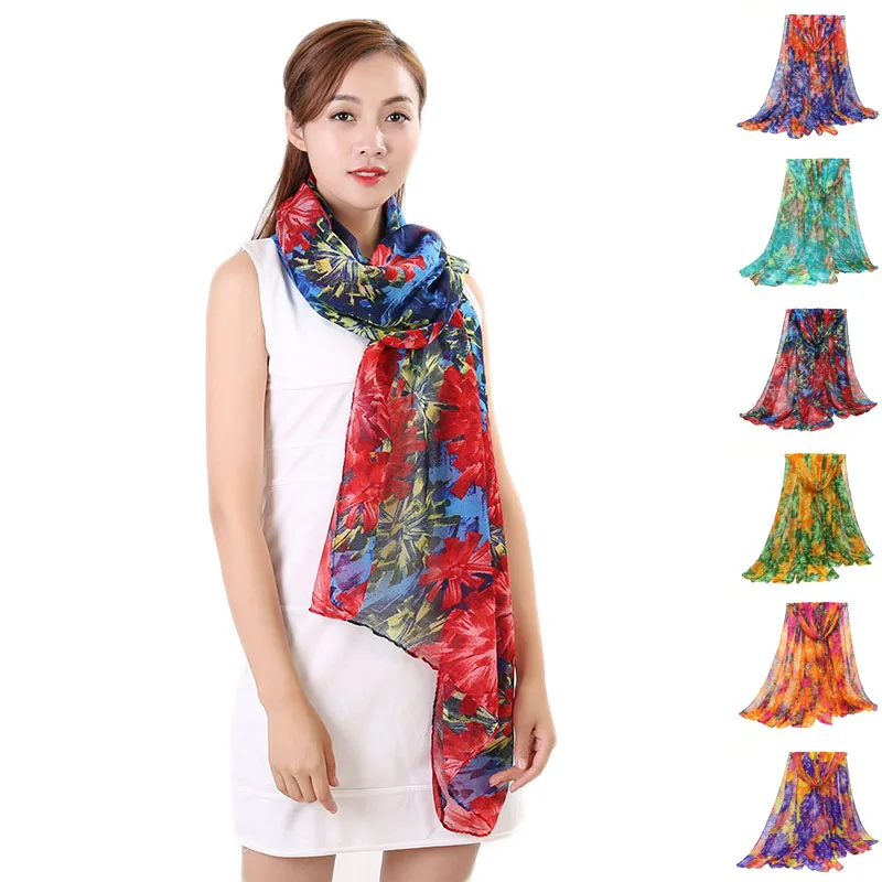 New Archina Summer Ice Cooling Colorful Digital Printing Ladies Scarves Shawls Cotton Voile Scarf