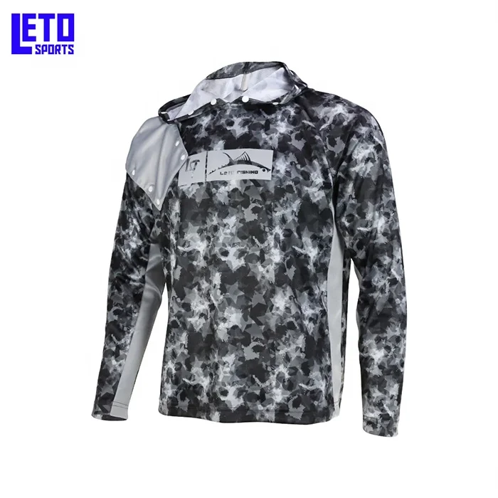 Custom Logo  UV Protection Hoodie Quick Dry Man Long Sleeve UPF50+ Fishing Shirt