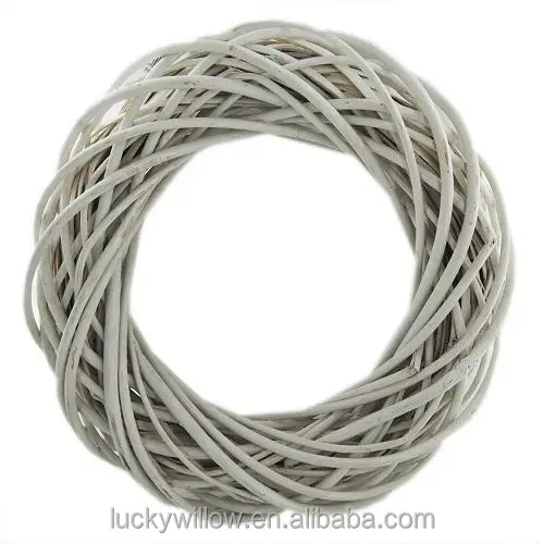Hot sale white Christmas wicker wreath decoration