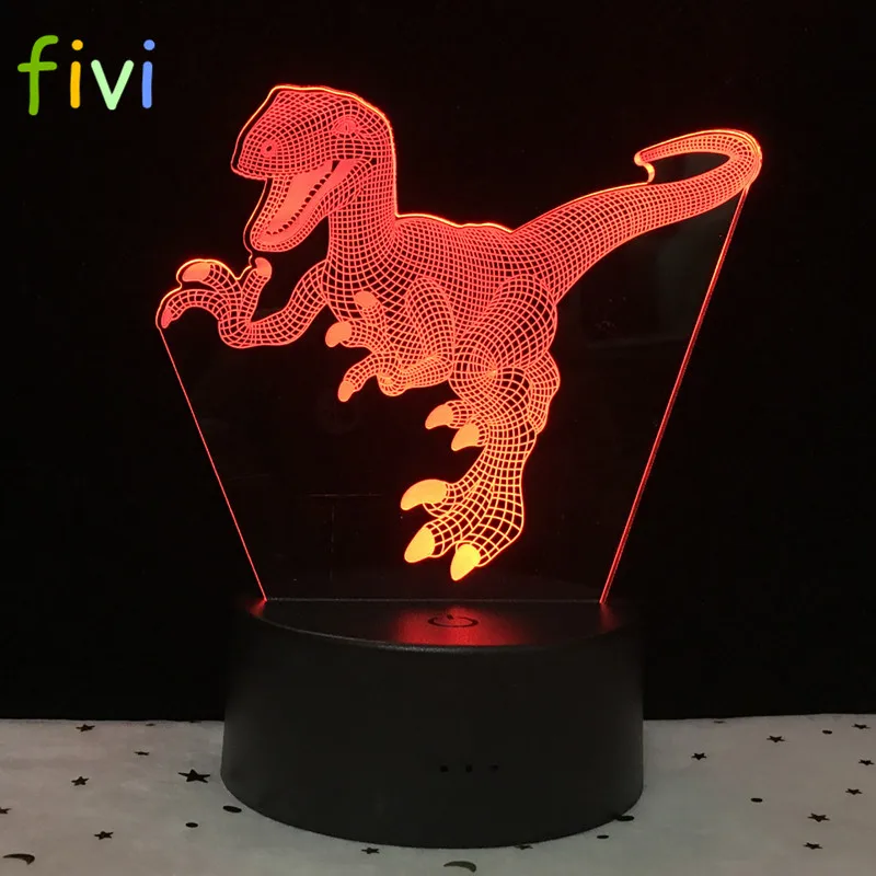 Динозавр тема Марк 3D лампа игра светодиодная Ночная 7 цветов Изменение сенсорного