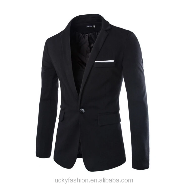 Long Sleeve Mens Korean Fashion Design Custom Jacket One Button Slim Stylish Blazer