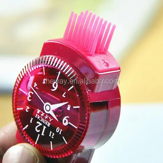 
Fanncy watch face pencil sharper with eraser and brush 3 in 1 pencil sharpener Great gift for kids 