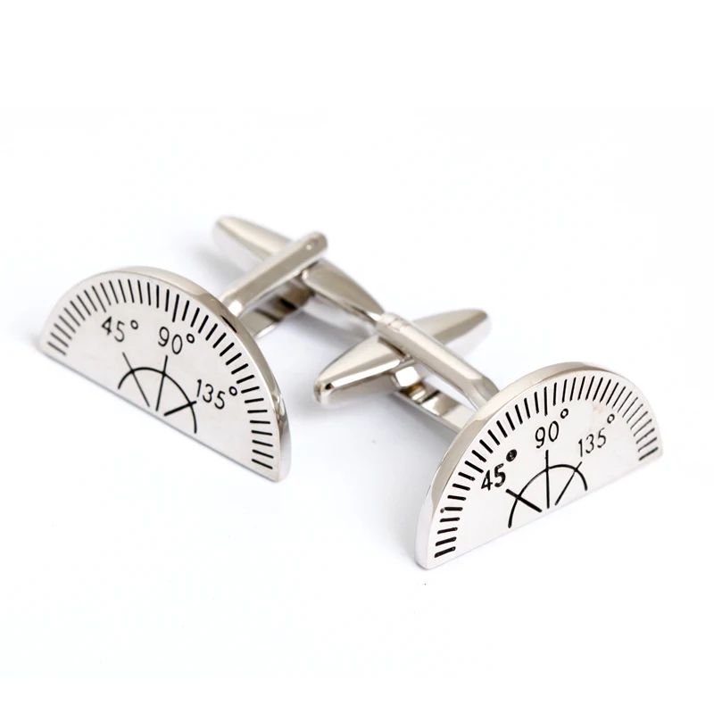 Protractor Cufflinks Engineer Architect Math Teacher Wedding Groom Valentines Day Gift