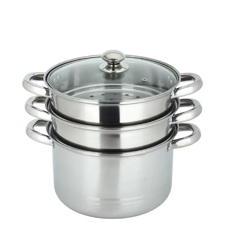
Three Layers Double Boiler 3 Tiers Food Steamer Cooking Pot 