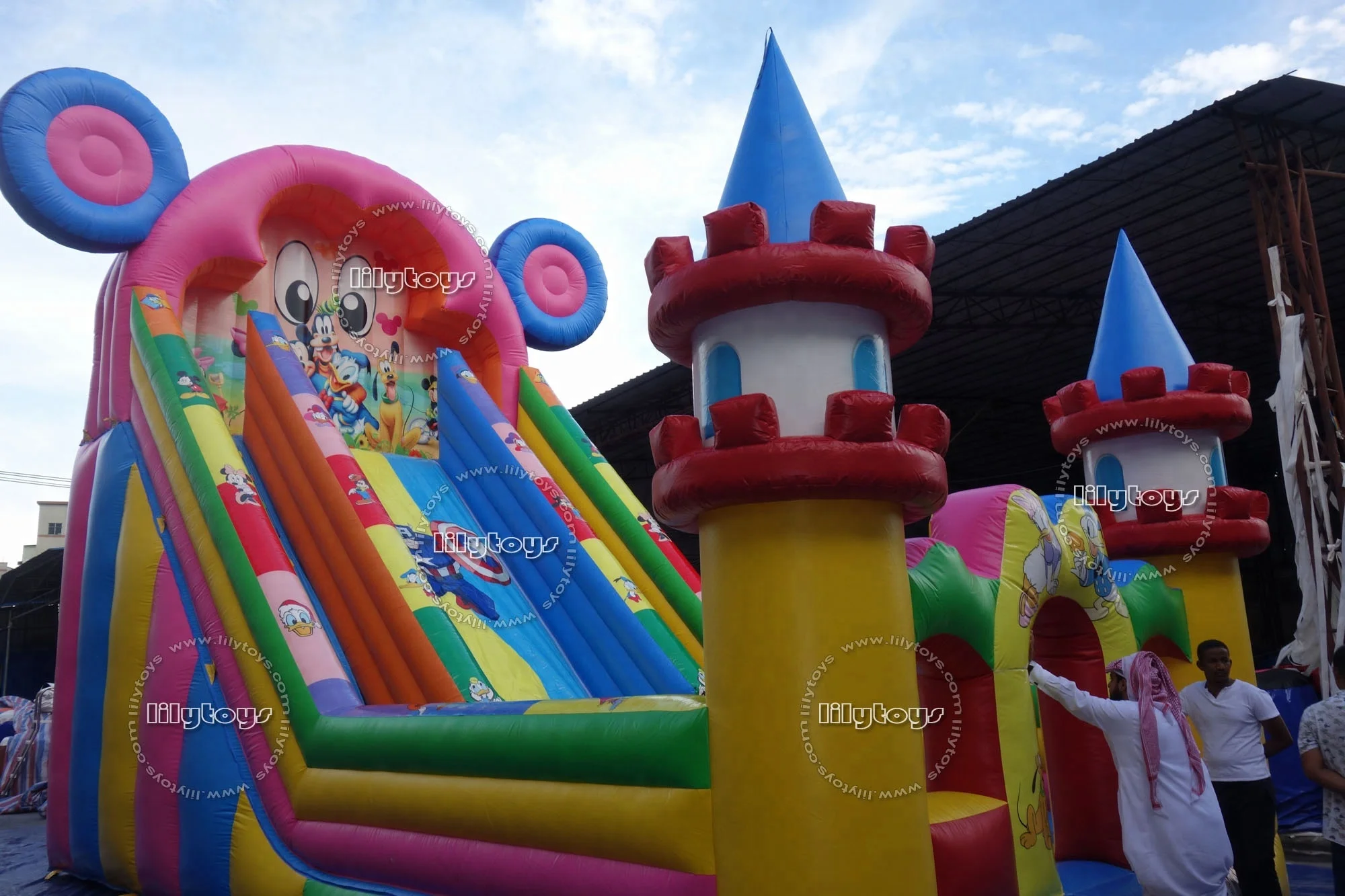 Заводская цена, высокое качество, надувной замок с горкой, розовая надувная сухая горка