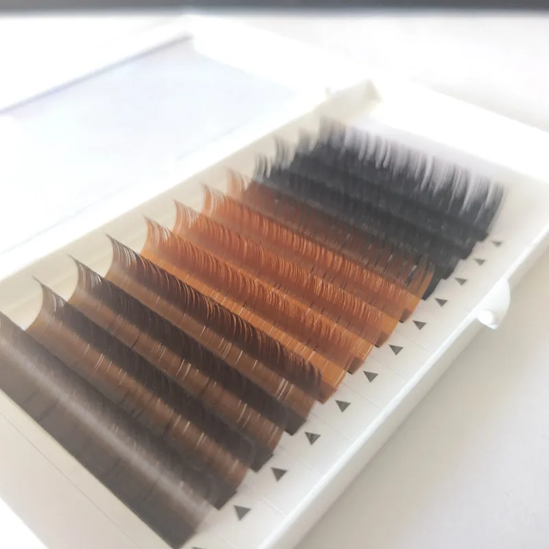 Veteran black brown eyelash extension lovely korea with private eyelash box silk lash extension pbt