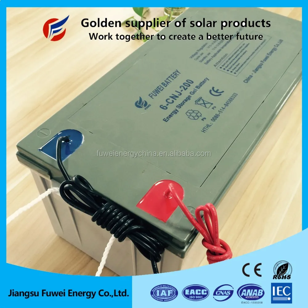 
12v 200ah deep cycle gel battery 12 volt long life lead acid battery for solar systems 