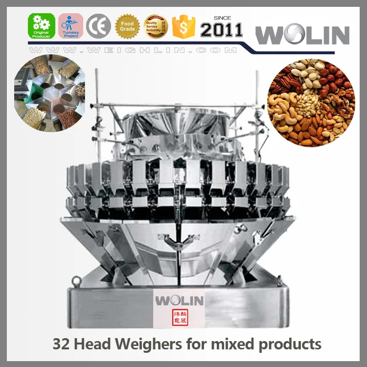 Система полной упаковки, линейный раствор для смешивания 2, 3, 4 пищевых продуктов, 20, 24 головки, весовой мешок, банка, банка, пакеты