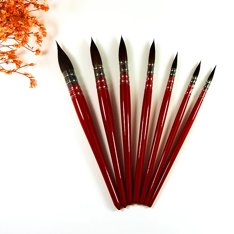 Кисть для рисования акварелью Artam, круглая кисть из беличьей шерсти для художественной живописи, акриловое масло гуаши