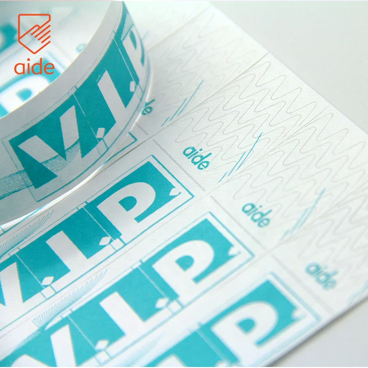 Wholesale Security Disposable Cheap Full Color Event Party VIP Custom Wrist band Entry Adhesive Tyvek Paper Wristband Ticket