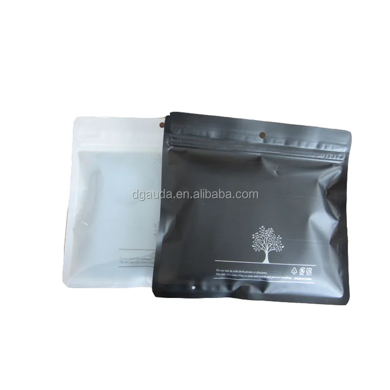 
custom printed matte finish laminated material aluminum foil zip lock underwear bag with zipper and window 