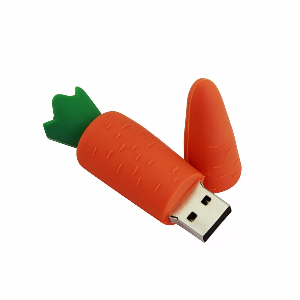 Wholesale Bulk PVC Carrot Design USB Memory Stick / Customized Soft Rubber Food Carrot USB Flash Drive