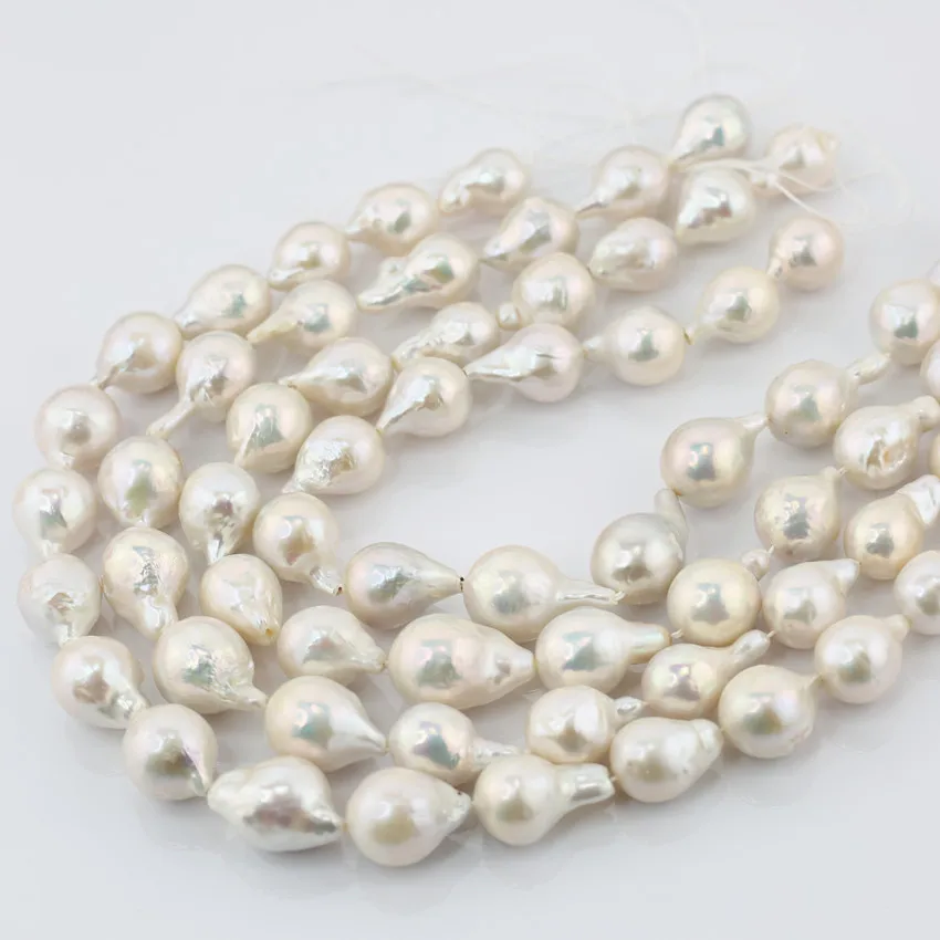 13-15mm 3A grade large big size natural genuine real freshwater fireball baroque pearls