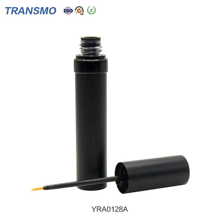 Hot Cosmetics Makeup Wholesale Matte Black Cylinder Metal Eyeliner Container Gel Liquid Eyeliner Tube With Custom Stamp