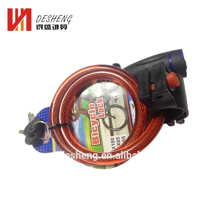 
Bike lock 45cm self coiling resettable combination bicycle cable locks 